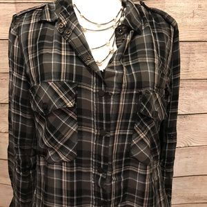 Sanctuary Boyfriend plaid shirt